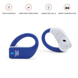 JBL Endurance Peak by Harman True Wireless in Ear Headphones with 28 Hours Playtime, Touch Controls, Stereo Calls & IPX7 Waterproof Design (Blue)