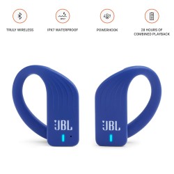 JBL Endurance Peak by Harman True Wireless in Ear Headphones with 28 Hours Playtime, Touch Controls, Stereo Calls & IPX7 Waterproof Design (Blue)