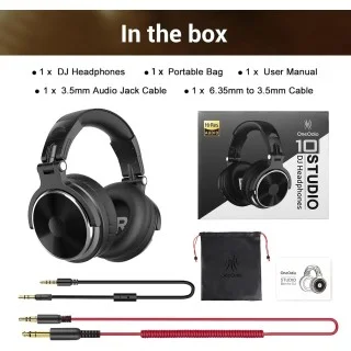 OneOdio Pro-10 Over Ear Headphones-Adapter Free Closed Back Mixing DJ  Stereo Headset with Hi-res Certification for AMP Computer Recording Phone 