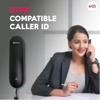 Beetel Newly Launched M25 Ultra Compact Caller ID Slim Line Corded Landline Phone,Numeric Display, Desk/Wall Mounted,12 Digit LCD,FSK/DTMF Compatible,Ringer Volume Control,LED Indication (Black M25) Beetel Newly Launched M25 Ultra Compact Caller ID Slim Line Corded Landline Phone,Numeric Display, Desk/Wall Mounted,12 Digit LCD,FSK/DTMF Compatible,Ringer Volume Control,LED Indication (Black M25)