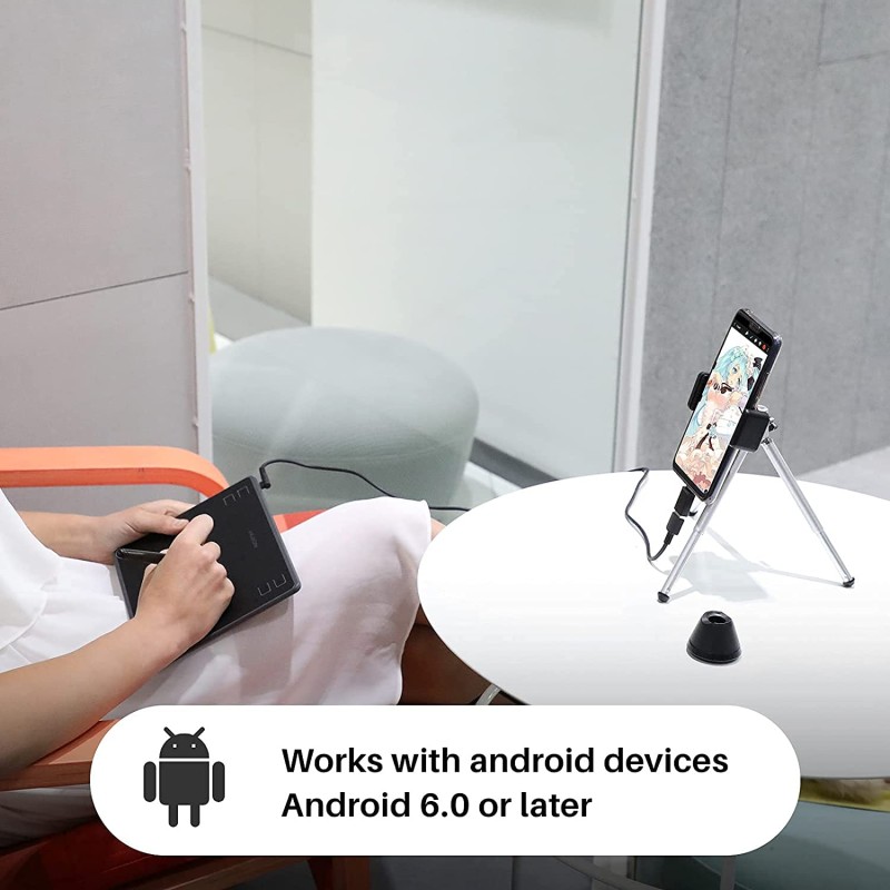 Huion H430P OSU Graphics Drawing Tablet with Battery-Free Stylus 4.8x3 inch Working Area 4 Press Keys Support Work from Home Distance Education Compatible with Android Linux Windows and Mac