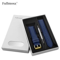 Fullmosa Quick Release Leather Watch Band Compatible with Galaxy 46mm/Samsung Gear S3 Classic/Galaxy Watch 3 45mm, Noise Colorfit Pro 3,Assist ,Ultra, Oneplus Watch, Fossil Gen 6 44mm ,Gen 5E, Gen 5, Replacement Watch Strap 22mm Dark Blue, Gold Buckle