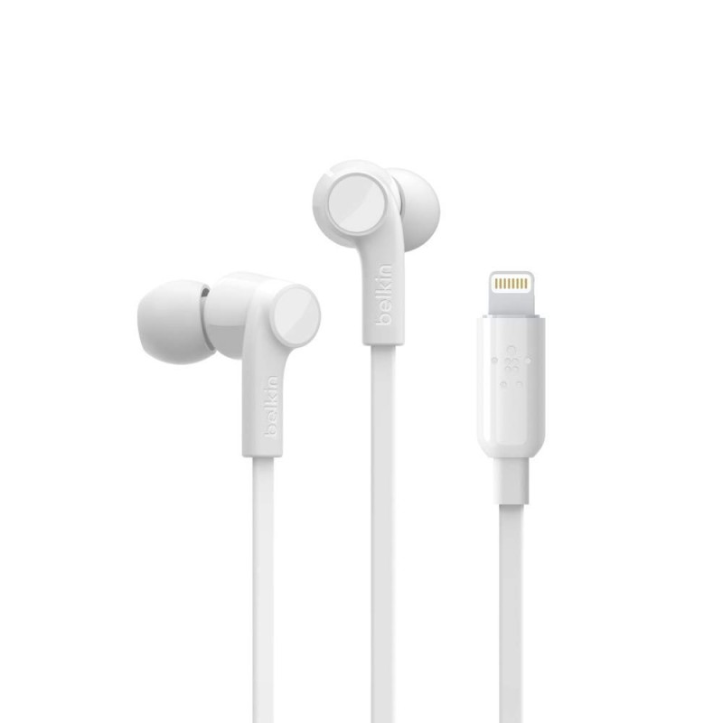 Belkin in-Ear Noise Isolation Earphone with Lightning Connector Compatible with XS, XS Max, XR, X, 8, 8 Plus, iPad and More - White Belkin in-Ear Noise Isolation Earphone with Lightning Connector Compatible with XS, XS Max, XR, X, 8, 8 Plus, iPad and More - White