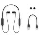 Sony WI-C200 Wireless Headphones with 15 Hrs Battery Life, Quick Charge, Magnetic Earbuds for Tangle Free Carrying, BT ver 5.0,Work from home, In-Ear Bluetooth Headset with mic for phone calls (Black)