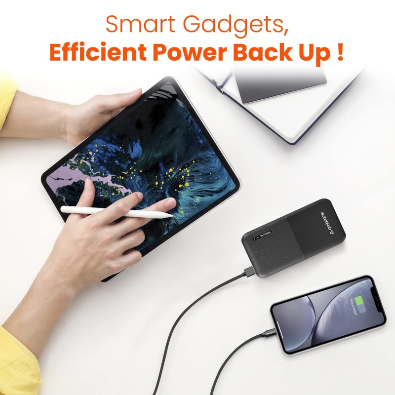 (Refurbished) Ambrane 10000 mAh Lithium_Polymer Capsule 10K Power Bank with 12 Watt Fast Charging, Black (Refurbished) Ambrane 10000 mAh Lithium_Polymer Capsule 10K Power Bank with 12 Watt Fast Charging, Black