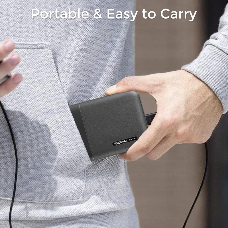 (Refurbished) Ambrane 10000 mAh Lithium_Polymer Capsule 10K Power Bank with 12 Watt Fast Charging, Black (Refurbished) Ambrane 10000 mAh Lithium_Polymer Capsule 10K Power Bank with 12 Watt Fast Charging, Black