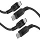 Spigen Apple Mfi Certified Usb C To Lightning Charge Sync Cable For Smartphone [0.9 Meters, 2 Pack - Black]