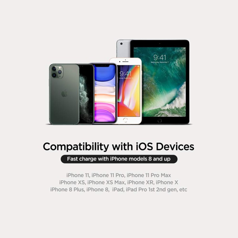 Spigen Apple Mfi Certified Usb C To Lightning Charge Sync Cable For Smartphone [0.9 Meters, 2 Pack - Black]