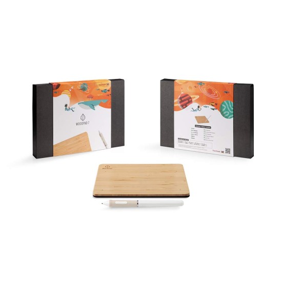 ViewSonic Viewboard Woodpad 7 Inch Drawing Tablet with 4096 Pen Pressure Levels and 60 Degrees Pen Tilt Made of Bamboo with Battery Free Pen for Graphic Design, Handwriting, and Digital Artwork, USB