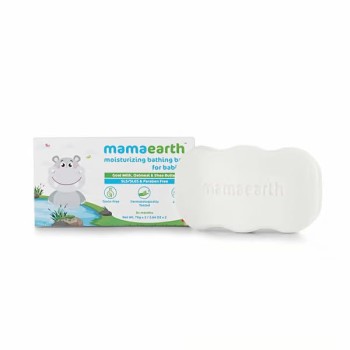 Mamaearth Moisturizing Bathing Bar Soap For Babies - 75g (Pack of 4) | Infused with Goat Milk, Oatmeal & Shea Butter | Cleanses Gently, Retains Moisture, pH Balanced at 5.5 Mamaearth Moisturizing Bathing Bar Soap For Babies - 75g (Pack of 4) | Infused with Goat Milk, Oatmeal & Shea Butter | Cleanses Gently, Retains Moisture, pH Balanced at 5.5