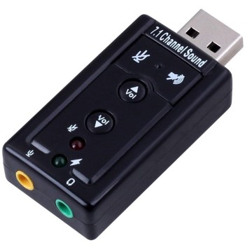 Powerpak 7.1 Channel USB External Sound Card Audio Mic Adapter for Laptop or PC - Just Plug and Play
