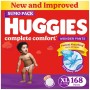 Huggies Complete Comfort Wonder Pants | Pant Style Baby Diapers XL Size, 168 Count | India's Fastest Absorbing Diaper, Patented Dry Xpert Channel, Ideal for 12 to 17 Kgs