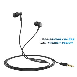 Flybot Stark Wired Metal in Ear Stereo Bass Headphone with Mic & 3.5mm Universal Jack [Black]