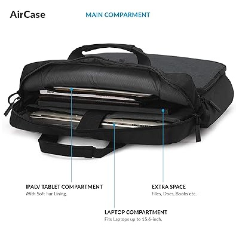 AirCase Office Sling Messenger Bag fits Upto 15.6 Inch Laptop/MacBook, Detachable Shoulder Strap, Waterproof, Shockproof, Spacious Pockets for Office/Travel