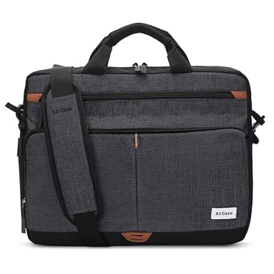 AirCase Office Sling Messenger Bag fits Upto 15.6" Laptop/MacBook, Detachable Shoulder Strap, Waterproof, Shockproof, Spacious Pockets for Office/Travel