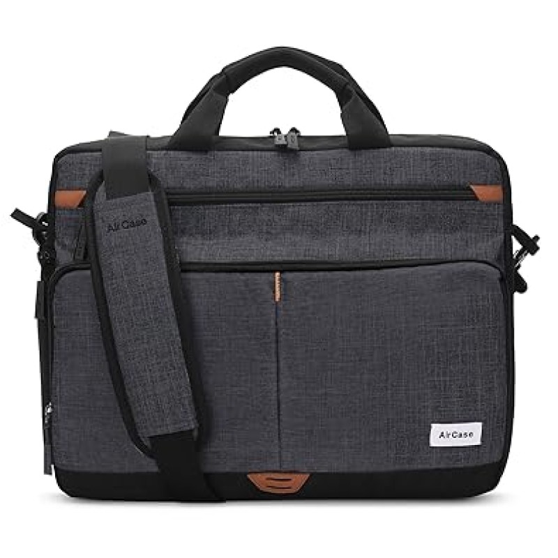 AirCase Office Sling Messenger Bag fits Upto 15.6 Inch Laptop/MacBook, Detachable Shoulder Strap, Waterproof, Shockproof, Spacious Pockets for Office/Travel