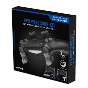 NiTHO FPS Gaming Kit for PS4 Controller, Customizing Enhancers Kit with 3 Sizes of Thumb Grip Caps, Ergonomic Triggers and Stickers, Analog Mini-Stick Precision Rings, Accessories for PS4 - Black NiTHO FPS Gaming Kit for PS4 Controller, Customizing Enhancers Kit with 3 Sizes of Thumb Grip Caps, Ergonomic Triggers and Stickers, Analog Mini-Stick Precision Rings, Accessories for PS4 - Black