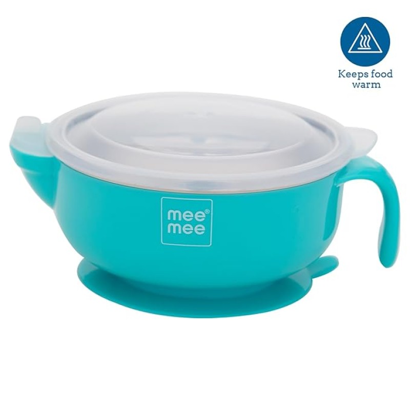 Mee Mee Air Tight Baby Feeding Bowl | BPA Free | Stay Warm Bowl | Food Remains Warm | Multi-Functional Snack/Fruit | Suction Non-Spill Bowl (Blue) Mee Mee Air Tight Baby Feeding Bowl | BPA Free | Stay Warm Bowl | Food Remains Warm | Multi-Functional Snack/Fruit | Suction Non-Spill Bowl (Blue)