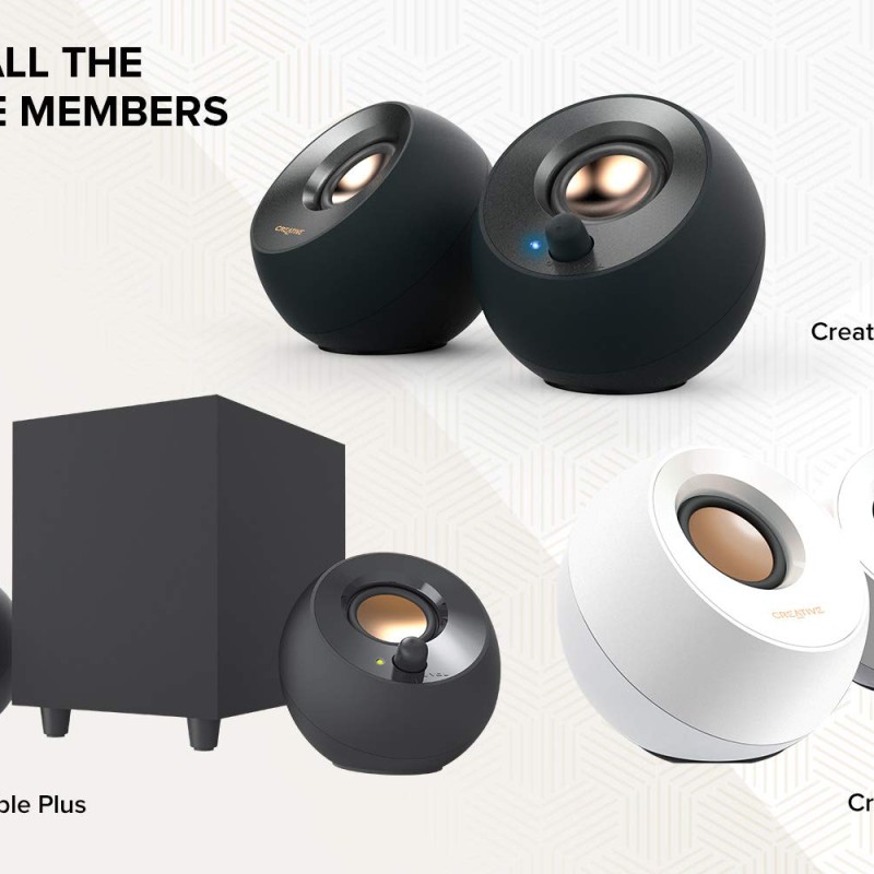 Creative Pebble V2 - Minimalistic 2.0 USB-C Powered Desktop Speakers, 3.5 mm AUX-in, 8W RMs with 16W Peak Power for Computers and Laptops, Type-A Adapter Included and Extended Cable (Black)