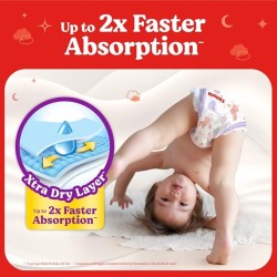 Huggies Dry Tape | Adjustable Tape Style Diapers, Small (S) Size (4-8 Kgs), Pack of 34 | Up To 2X Faster Absorption, Up To 12 Hours Overnight Absorption unisex