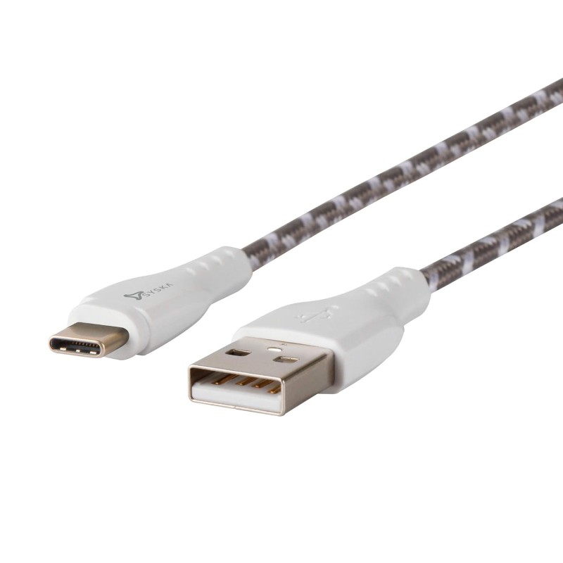 Syska CCCP10 1.5m Type-C Cable 2.4A Fast Charging (Grey White) Syska CCCP10 1.5m Type-C Cable 2.4A Fast Charging (Grey White)