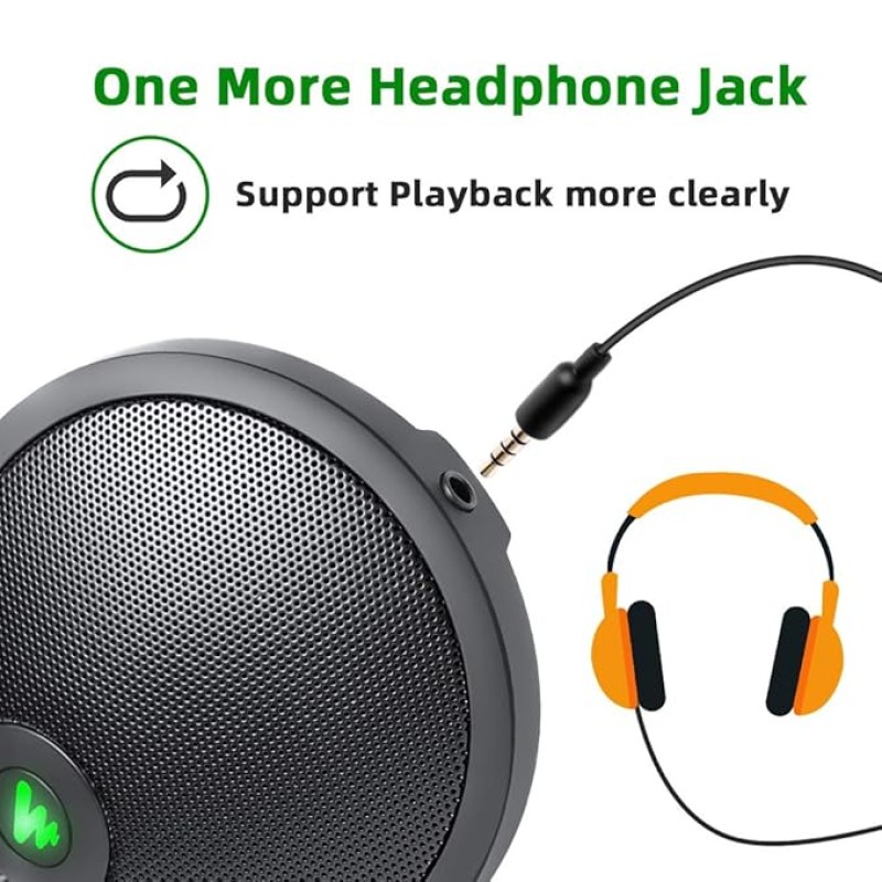 Maono AU-BM10 Boundary Conference USB Microphone with Mute and Headphone Playback, Omnidirectional Mic, Black Maono AU-BM10 Boundary Conference USB Microphone with Mute and Headphone Playback, Omnidirectional Mic, Black