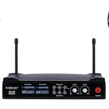 Studiomaster XR 80HH Dual Hand UHF Wireless Microphone, Black