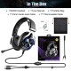 Eksa E3000 Gaming Wired On Ear Headphones With Mic With Stereo, Gaming With Noise Cancelling, Led Light For Pc, Ps4, Ps5 (Black)