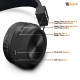 Flybot Alpha Wireless Over Ear Bluethooth Headphone with Mic IPX5 Rated with HD Sound and LED Light Design (Black)