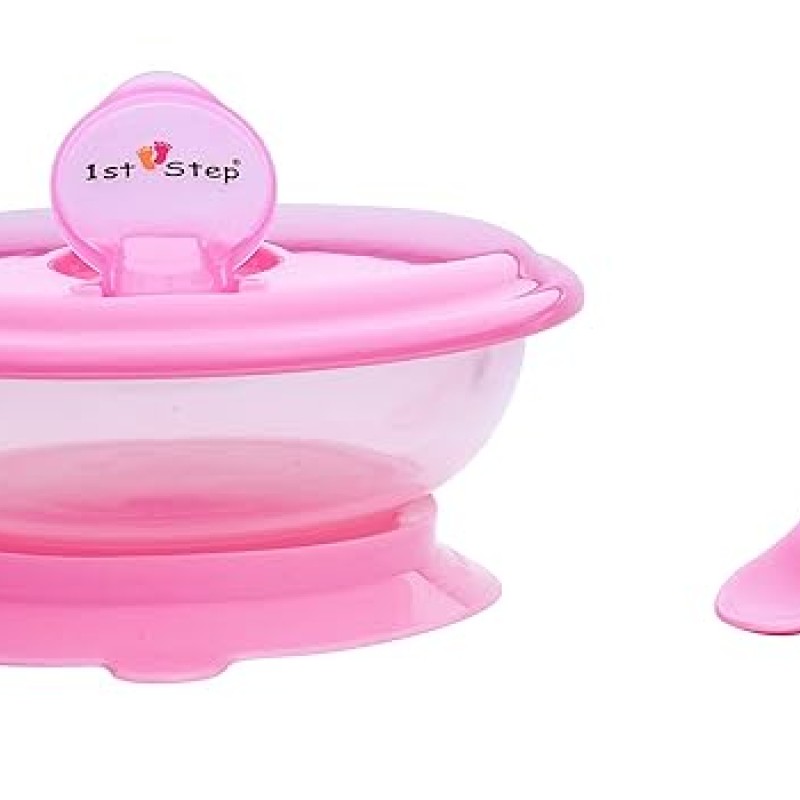 1st Step BPA Free Polypropylene Microwave Friendly Feeding Bowl with Spoon (Pink) 1st Step BPA Free Polypropylene Microwave Friendly Feeding Bowl with Spoon (Pink)