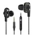 pTron Boom Ultima 4D Dual Driver, In Ear Gaming Wired Headphones with Mic, Volume Control & Passive Noise Cancelling Boom 3 Earphones - (Black)