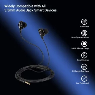 Driver Earphones Ptron Boom Earphone PTron Boom Ultima 4D Dual