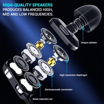 pTron Boom Ultima 4D Dual Driver, In Ear Gaming Wired Headphones with Mic, Volume Control & Passive Noise Cancelling Boom 3 Earphones - (Black) pTron Boom Ultima 4D Dual Driver, In Ear Gaming Wired Headphones with Mic, Volume Control & Passive Noise Cancelling Boom 3 Earphones - (Black)