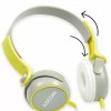 Adcom AD-28038 Junior Wired On-Ear Stereo Headphones with Microphone, Adjustable Leather Padded Cushions and 40mm Drivers (Grey/Green) Adcom AD-28038 Junior Wired On-Ear Stereo Headphones with Microphone, Adjustable Leather Padded Cushions and 40mm Drivers (Grey/Green)