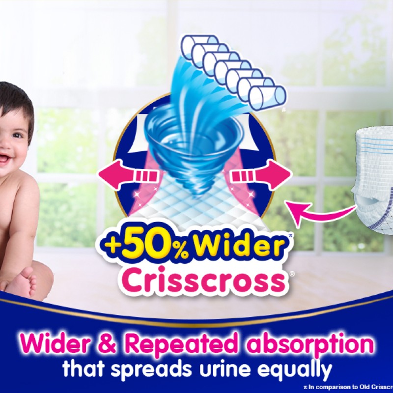 MamyPoko Pants All Night Absorb Baby Diapers, Large (L), 44 Count 9-14 kg