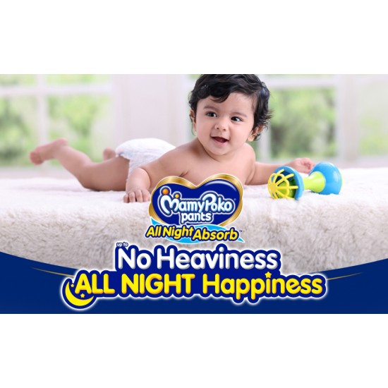 MamyPoko Pants All Night Absorb Baby Diapers, Large (L), 44 Count 9-14 kg