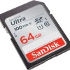 SanDisk 64GB Ultra SDXC UHS-I Memory Card - 100MB/s, C10, U1, Full HD, SD Card - SDSDUNR-064G-GN6IN SanDisk 64GB Ultra SDXC UHS-I Memory Card - 100MB/s, C10, U1, Full HD, SD Card - SDSDUNR-064G-GN6IN