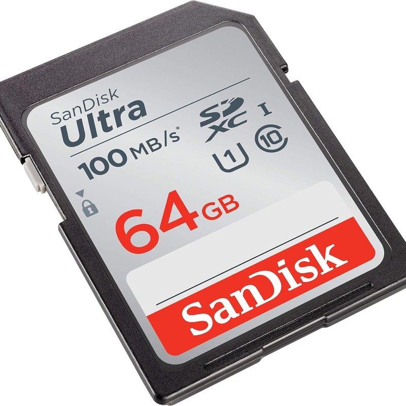 SanDisk 64GB Ultra SDXC UHS-I Memory Card - 100MB/s, C10, U1, Full HD, SD Card - SDSDUNR-064G-GN6IN SanDisk 64GB Ultra SDXC UHS-I Memory Card - 100MB/s, C10, U1, Full HD, SD Card - SDSDUNR-064G-GN6IN