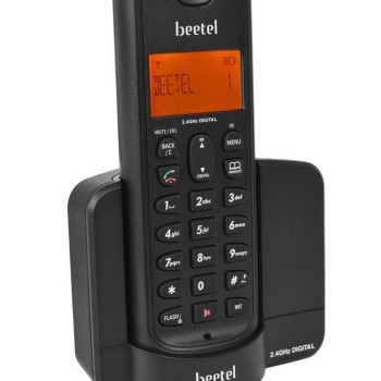 Beetel X90 Cordless 2.4Ghz Landline Phone with Caller ID Display, Stores 50 Contacts, Upto 8Hrs of Talk time, Solid Build Quality, Alarm Function, Auto Answer, Mute & Flash Function (Black X90)