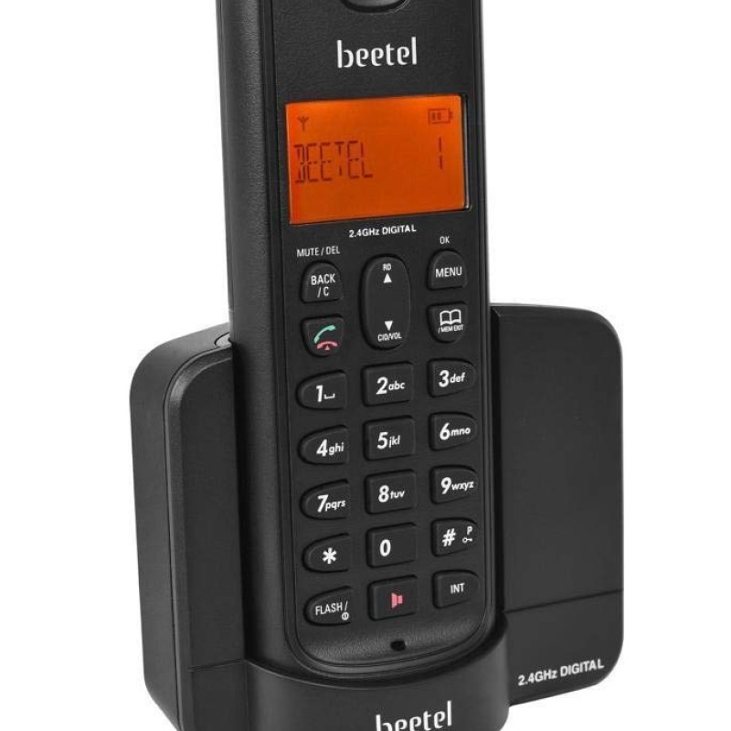 Beetel X90 Cordless 2.4Ghz Landline Phone with Caller ID Display, Stores 50 Contacts, Upto 8Hrs of Talk time, Solid Build Quality, Alarm Function, Auto Answer, Mute & Flash Function (Black X90) Beetel X90 Cordless 2.4Ghz Landline Phone with Caller ID Display, Stores 50 Contacts, Upto 8Hrs of Talk time, Solid Build Quality, Alarm Function, Auto Answer, Mute & Flash Function (Black X90)
