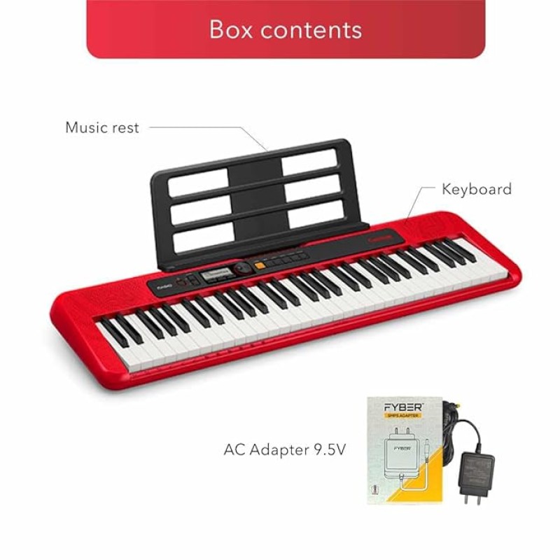 Casio CT-S200 Casiotone 61-Key Portable Keyboard with Piano tones, Red Casio CT-S200 Casiotone 61-Key Portable Keyboard with Piano tones, Red