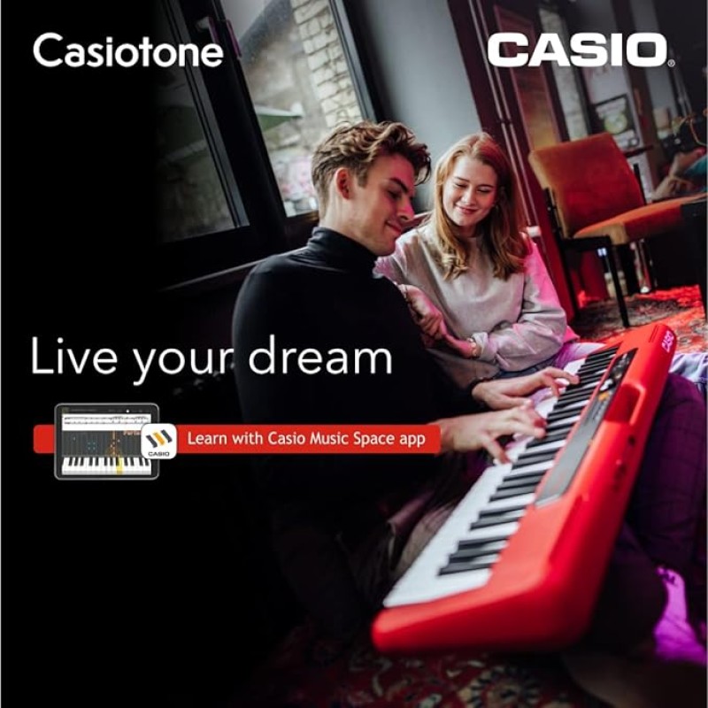 Casio CT-S200 Casiotone 61-Key Portable Keyboard with Piano tones, Red Casio CT-S200 Casiotone 61-Key Portable Keyboard with Piano tones, Red