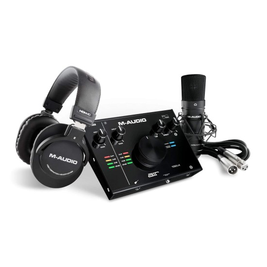 M-Audio AIR 192|4 Vocal Studio Pro -Complete Recording Package - 2-In/2-Out USB Audio Interface with Condenser Microphone, Shockmount, XLR Cable, Headphones and Pro Software Suited Software Suite -