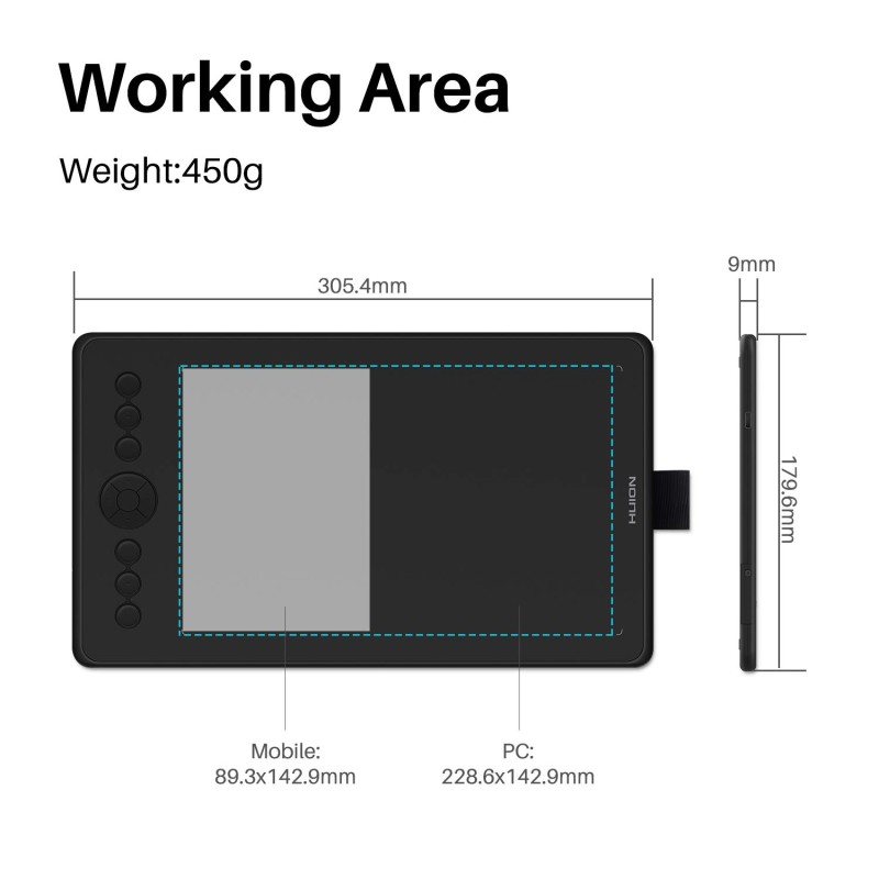 HUION Inspiroy Ink H320M Graphics Drawing Tablet LCD Writing Tablet with Battery-Free Stylus PW100 8192 Pressure Sensitivity (Black) HUION Inspiroy Ink H320M Graphics Drawing Tablet LCD Writing Tablet with Battery-Free Stylus PW100 8192 Pressure Sensitivity (Black)