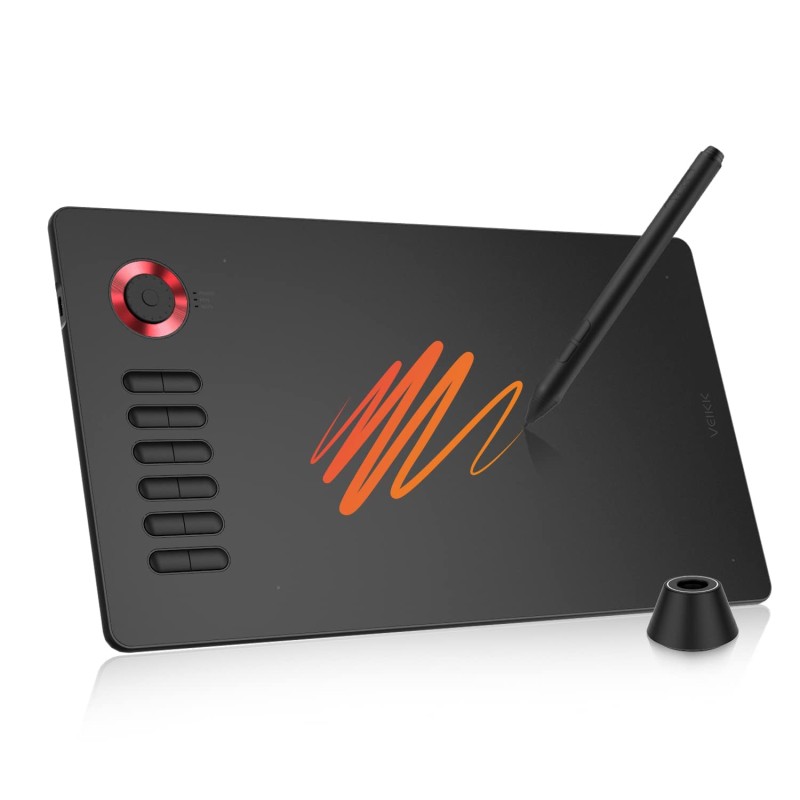 VEIKK A15PRO Graphic Drawing Pen Tablet 10 * 6 inch with 12 Hotkeys and a Quick Dial Support Windows, Mac, Linux, Android Mobile, Tilt Pressure (8192 Level Pressure Battery -Free Stylus) (Red) VEIKK A15PRO Graphic Drawing Pen Tablet 10 * 6 inch with 12 Hotkeys and a Quick Dial Support Windows, Mac, Linux, Android Mobile, Tilt Pressure (8192 Level Pressure Battery -Free Stylus) (Red)