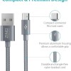 (Refurbished) Zinq Technologies USB Type C to USB Type A 2.0 Cable for Smartphone (Silver)