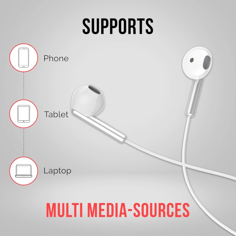 Pebble Play True HD Stereo Earphone (White)