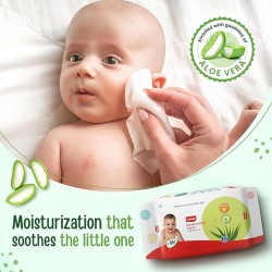 LuvLap Paraben Free Baby Wipes with Aloe Vera (72 Wipes/Pack, Pack of 6)