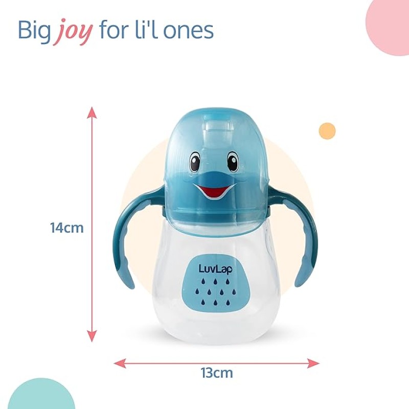 LuvLap Little Dolphin Sipper, Soft Silicone Spout, Anti-Spill, Colour, 210Ml, 6M+, Blue LuvLap Little Dolphin Sipper, Soft Silicone Spout, Anti-Spill, Colour, 210Ml, 6M+, Blue