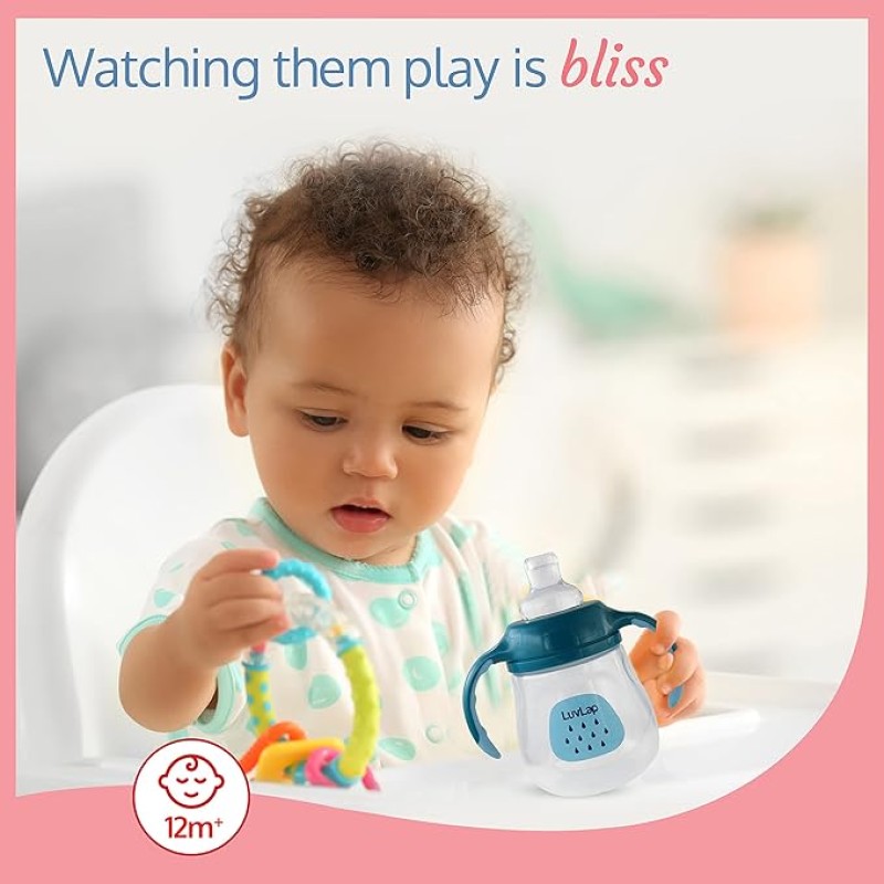 LuvLap Little Dolphin Sipper, Soft Silicone Spout, Anti-Spill, Colour, 210Ml, 6M+, Blue LuvLap Little Dolphin Sipper, Soft Silicone Spout, Anti-Spill, Colour, 210Ml, 6M+, Blue